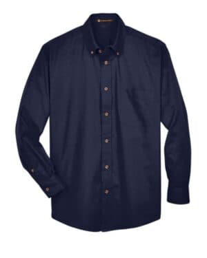 NAVY Harriton M500 men's easy blend long sleeve twillshirt