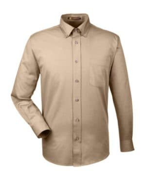 STONE Harriton M500 men's easy blend long sleeve twillshirt