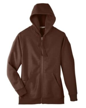 SPORT DARK BROWN TT95 unisex zone hydrosport heavyweight full-zip hooded sweatshirt