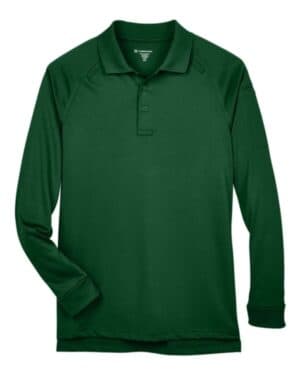 DARK GREEN Harriton M211L men's advantage long sleeve tactical polo