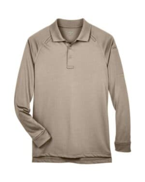 DESERT KHAKI Harriton M211L men's advantage long sleeve tactical polo