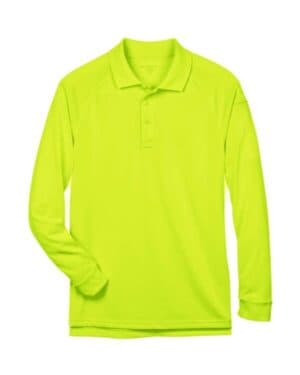SAFETY YELLOW Harriton M211L men's advantage long sleeve tactical polo