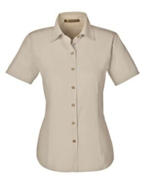 Harriton M560W women's barbados textured campshirt
