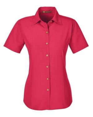 PARROT RED Harriton M560W women's barbados textured campshirt