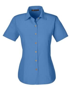 POOL BLUE Harriton M560W women's barbados textured campshirt