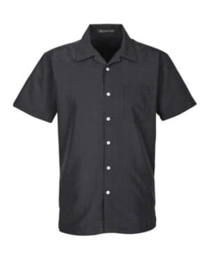 BLACK Harriton M560 men's barbados textured campshirt
