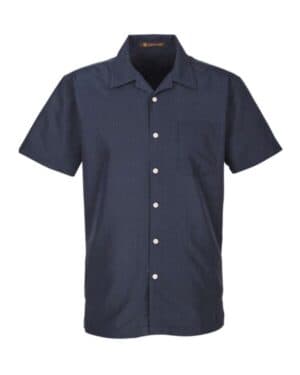 NAVY Harriton M560 men's barbados textured campshirt