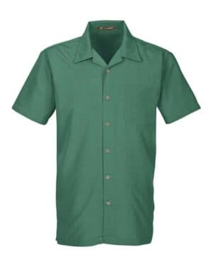 PALM GREEN Harriton M560 men's barbados textured campshirt