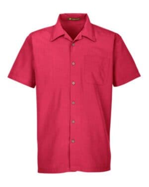 PARROT RED Harriton M560 men's barbados textured campshirt
