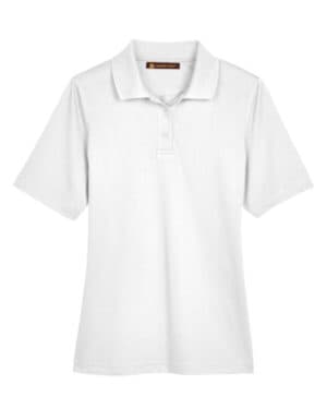 WHITE Harriton M348W women's advantage snag protection plus polo