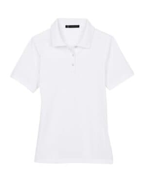 WHITE Harriton M265W women's easy blend polo
