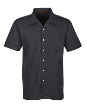 BLACK Harriton M570 men's bahama cord camp shirt