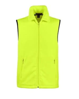 SAFETY YELLOW Harriton M985 unisex fleece full-zip vest