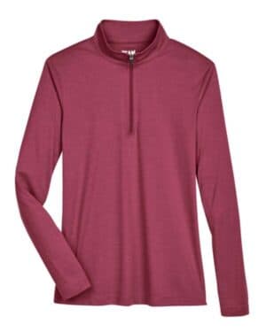 SPORT MAROON HEATHER TT31HW women's zone sonic heather performance quarter-zip pullover
