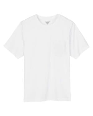 WHITE Harriton M118 unisex charge snag and soil protect t-shirt
