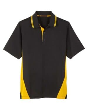 BLACK/ SUNRAY YELLOW M386 men's flash snag protection plus il colorblock polo