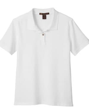WHITE Harriton M200W women's cotton polo