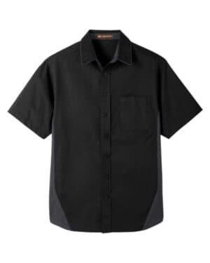 BLACK/ DARK CHARCOAL Harriton M586 men's flash il colorblock shirt