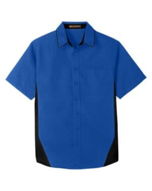 TRUE ROYAL/ BLACK Harriton M586 men's flash il colorblock shirt