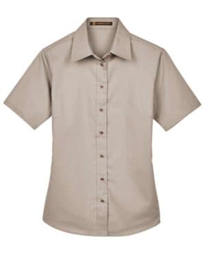 M500SW women's easy blend short sleeve twill dress shirt withstain-release