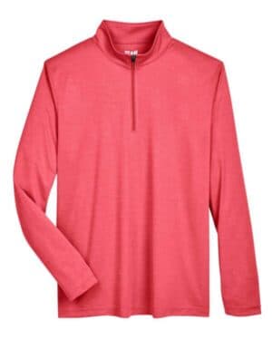 SPORT RED HEATHER TT31H men's zone sonic heather performance quarter-zip pullover