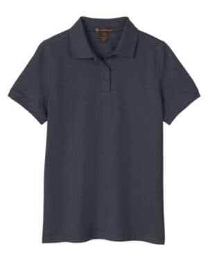 DARK CHARCOAL Harriton M205W women's valiant cotton snag protect polo