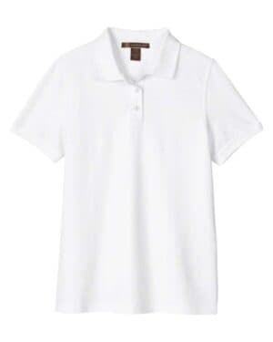 WHITE Harriton M205W women's valiant cotton snag protect polo
