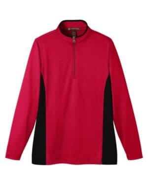 RED/ BLACK M786W women's flash snag protection plus il colorblock quarter-zip pullover