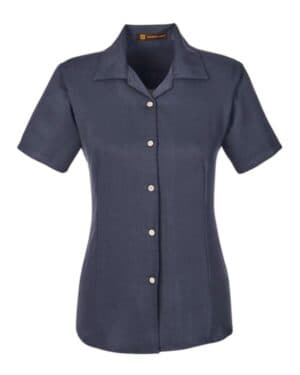 NAVY Harriton M570W women's bahama cord campshirt