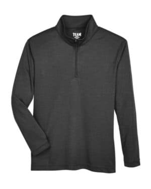 BLACK HEATHER TT31HY youth zone sonic heather performance quarter-zip pullolver