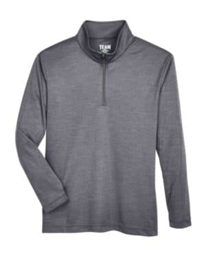 DARK GREY HEATHER TT31HY youth zone sonic heather performance quarter-zip pullolver