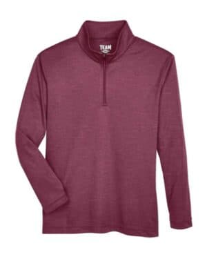 SPORT MAROON HEATHER TT31HY youth zone sonic heather performance quarter-zip pullolver
