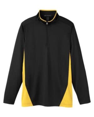 BLACK/ SUNRAY YELLOW M786 men's flash snag protection plus il colorblock quarter-zip pullover