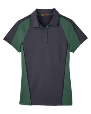 DARK CHARCOAL/ DARK GREEN/ BLACK M385W women's advantage snag protection plus il colorblock polo