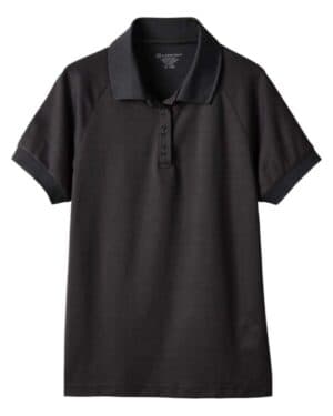 BLACK Harriton M208W women's charge snag and soil protect polo