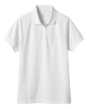 WHITE Harriton M208W women's charge snag and soil protect polo
