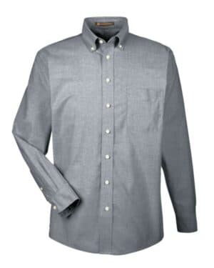 OXFORD GREY Harriton M600 men's long sleeve oxford shirt