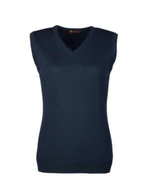 DARK NAVY Harriton M415W women's pilbloc v-neck sweater vest