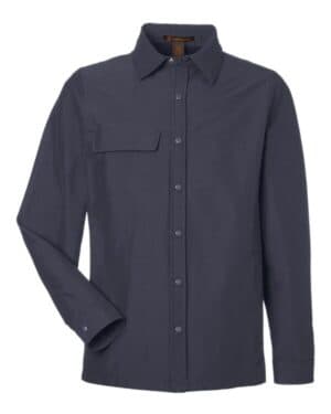 DARK CHARCOAL Harriton M72 unisex flex twill overshirt