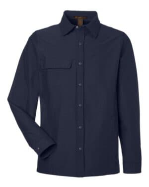 DARK NAVY Harriton M72 unisex flex twill overshirt