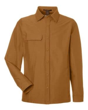 DUCK BROWN Harriton M72 unisex flex twill overshirt