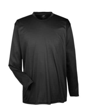 BLACK 8422 men's cool & dry sport long sleeve performance interlock t-shirt