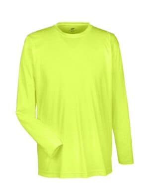 BRIGHT YELLOW 8422 men's cool & dry sport long sleeve performance interlock t-shirt