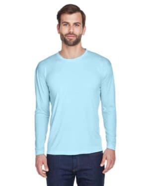ICE BLUE 8422 men's cool & dry sport long sleeve performance interlock t-shirt