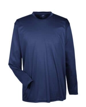 NAVY 8422 men's cool & dry sport long sleeve performance interlock t-shirt