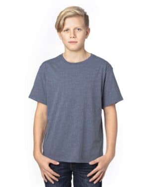 NAVY HEATHER Threadfast apparel 600A youth ultimate cvc t-shirt