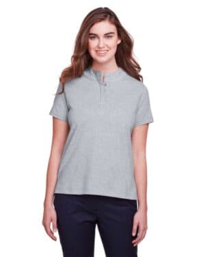 HEATHER GREY UC105W women's lakeshore stretch cotton performance polo