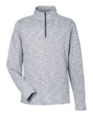 BLACK HEATHER North end NE415 men's eclipse jacquard quarter-zip pullover