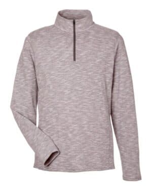 BURGUNDY HEATHER North end NE415 men's eclipse jacquard quarter-zip pullover