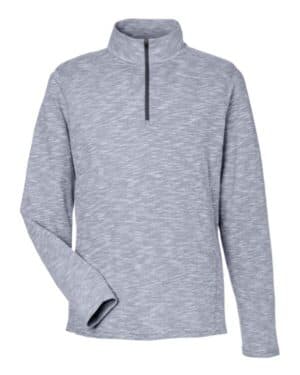 CLASSIC NAVY HEATHER North end NE415 men's eclipse jacquard quarter-zip pullover